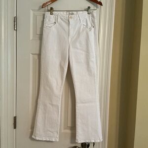 Frame Denim White Le Crop Mini Boot Jeans